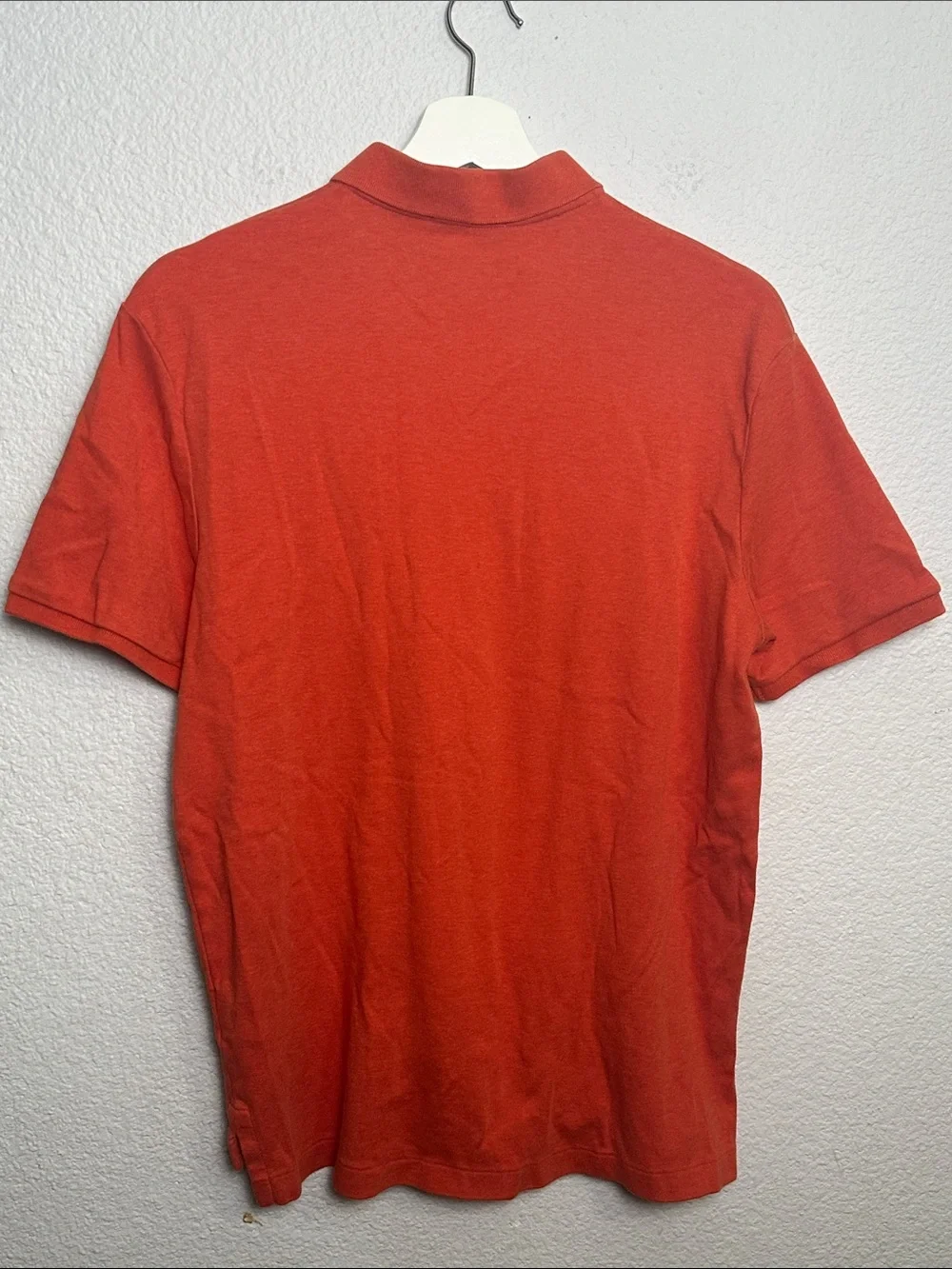 Polo Ralph Lauren Polo Shirt Mens Medium Orange Navy Pony Short Sleeve Preppy